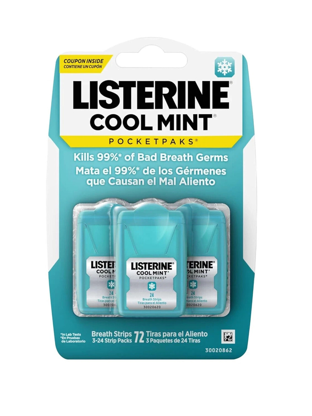 Pocket packs Cool Mint Breath Strips, Portable Pocket-Sized Oral Care 3X24-Strip